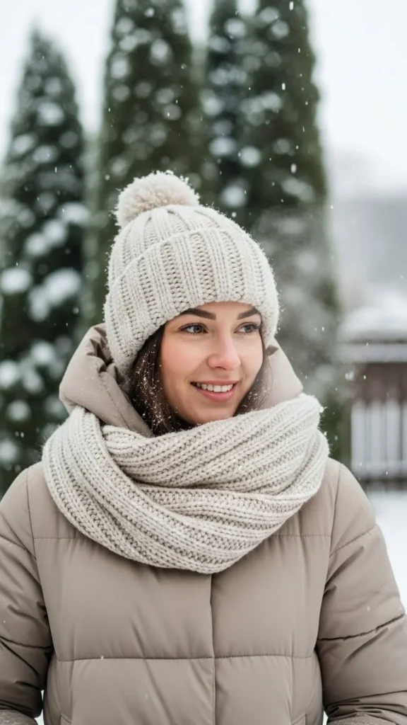 10. Puffer Jacket and Wool Beanie