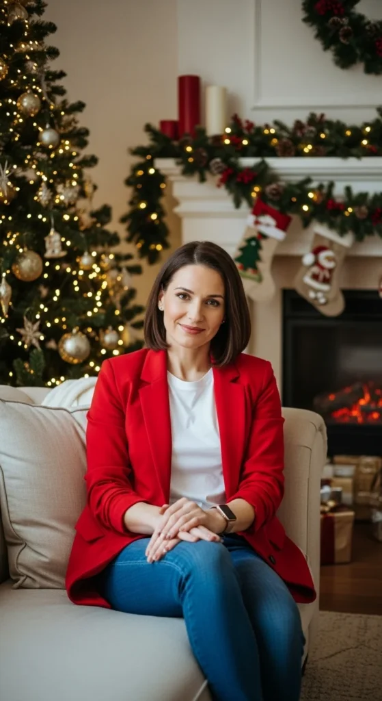 11. Red Blazer with Jeans