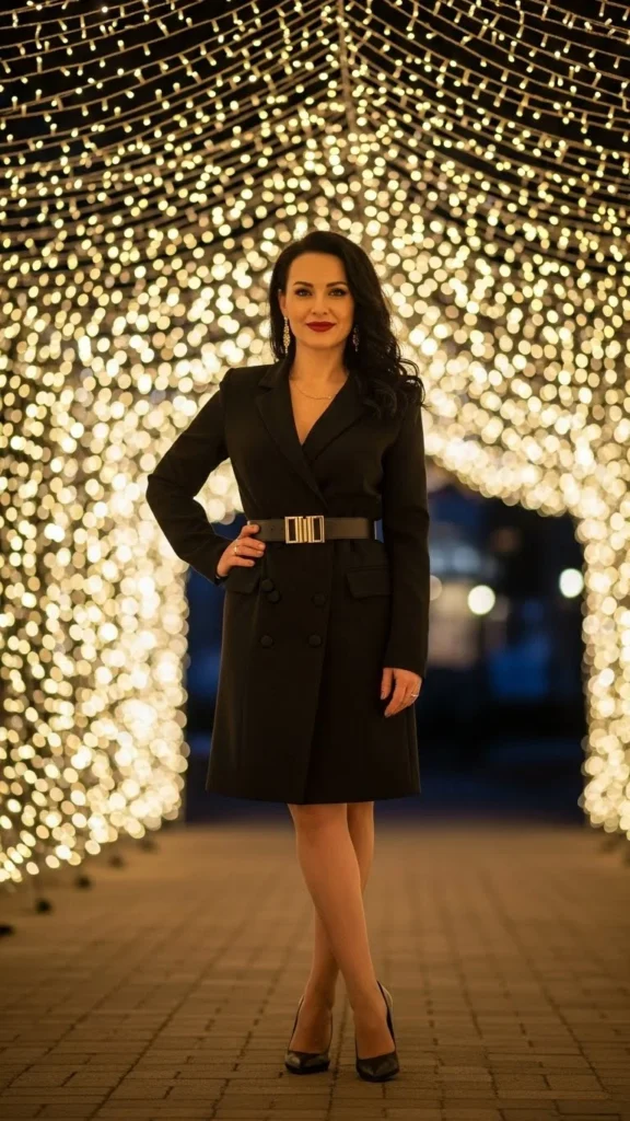 13. Blazer Dress with Gold Belt