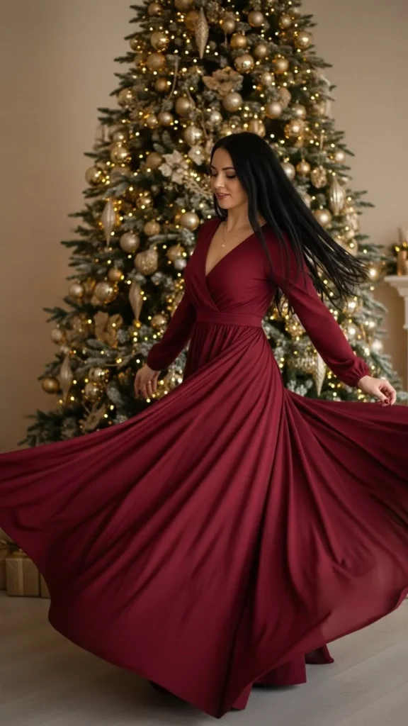 18. Burgundy Maxi Dress