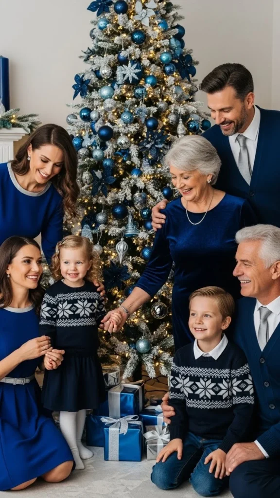 24. Navy Blue and Silver Outfits