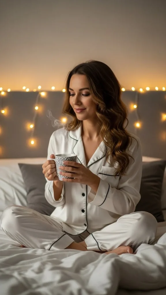 25. Classic Pajama Set with Satin Finish