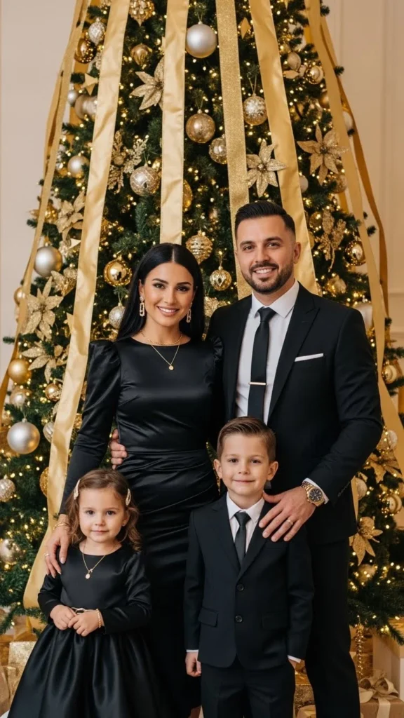 5. All-Black with Gold Accessories