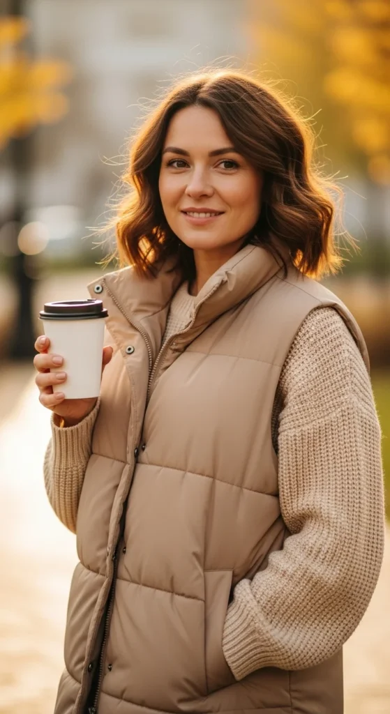 Puffer Vest with Knitwear