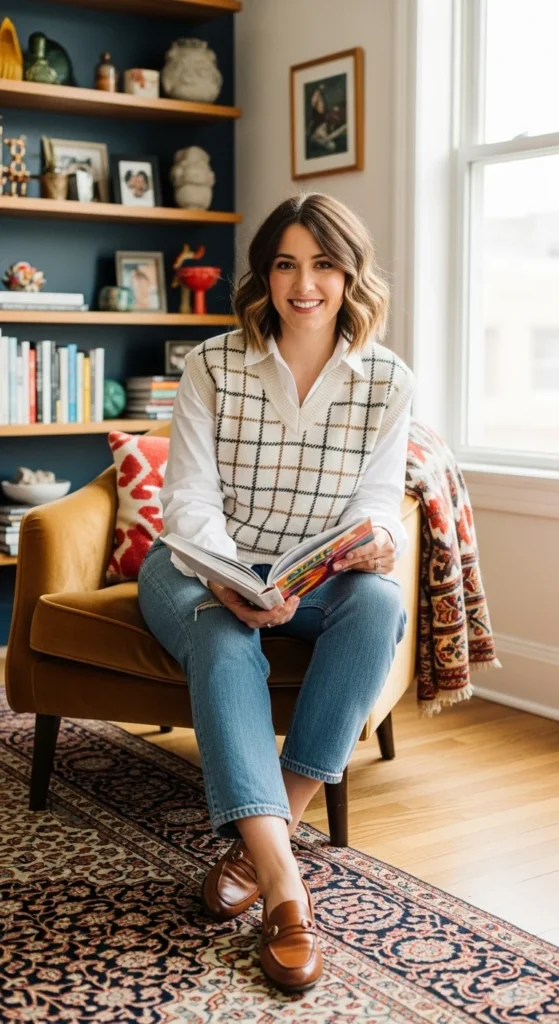 Sweater Vest and White Shirt