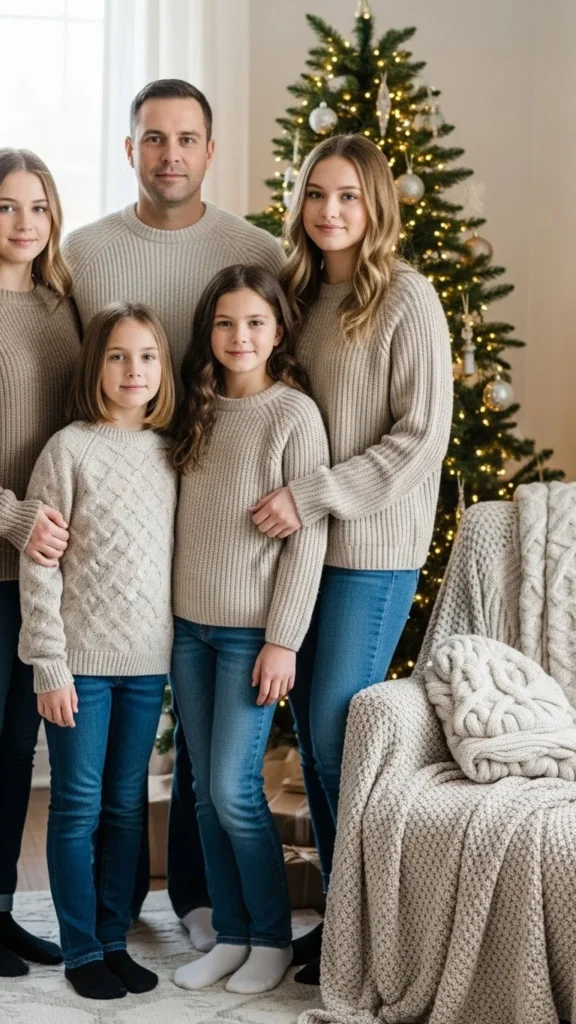 1. Cozy Knit Family Neutrals