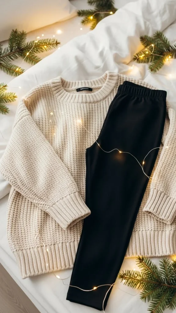 1. Oversized Knit Sweater + Soft Leggings