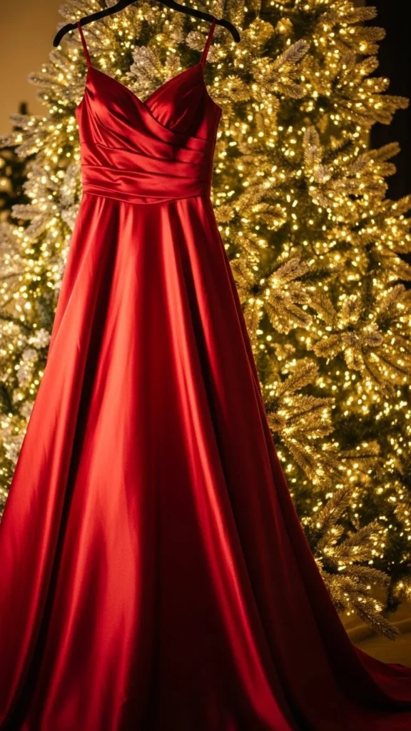 1. The Classic Red Satin Dress