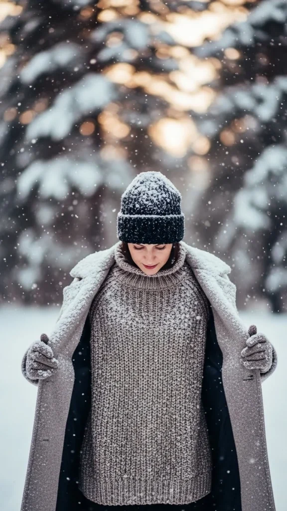 10. Chunky Sweater and Coat Combo