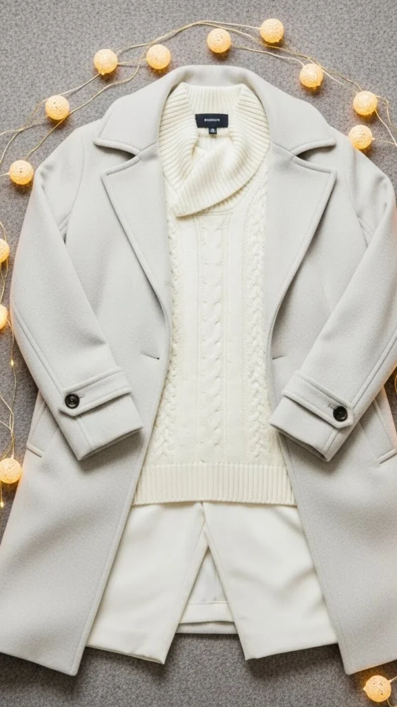 10. Monochrome Winter White Look