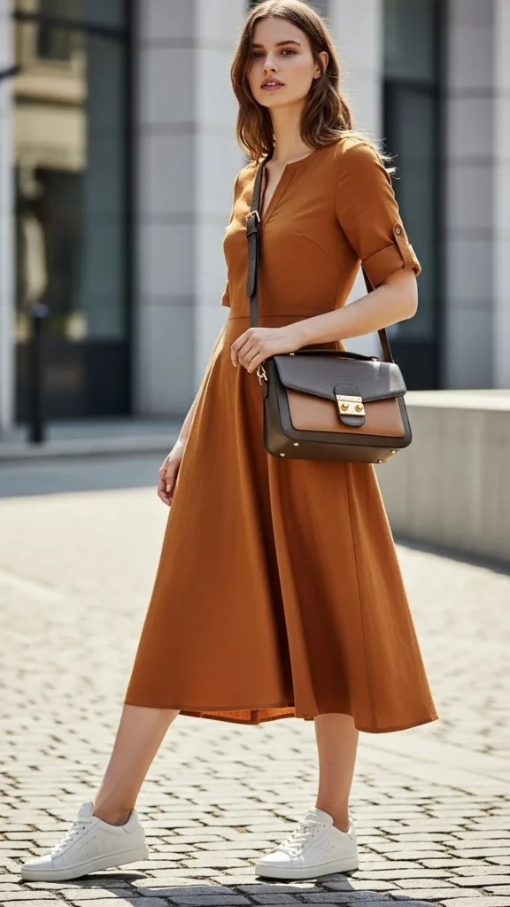 11. Casual Dress with Sneakers