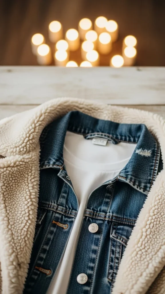 11. Cozy Sherpa Jacket With Jeans