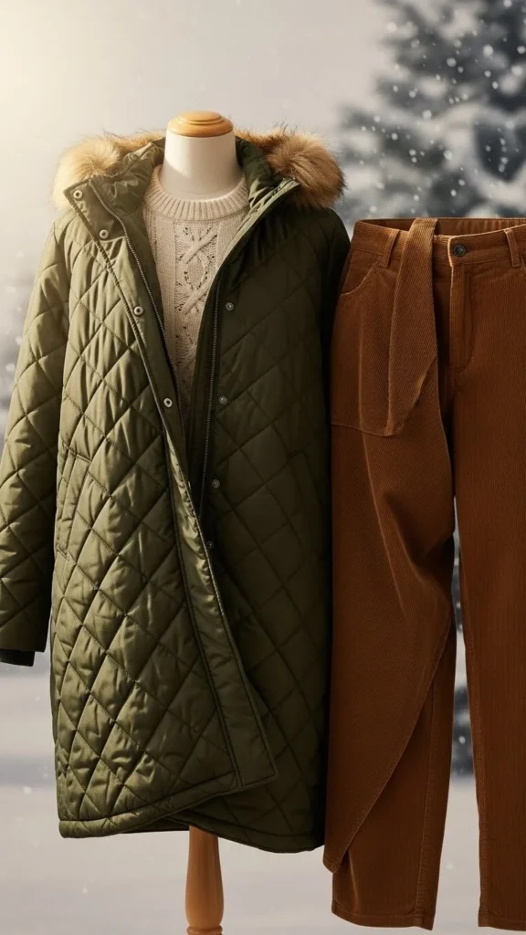 11. Quilted Jacket + Corduroy Pants