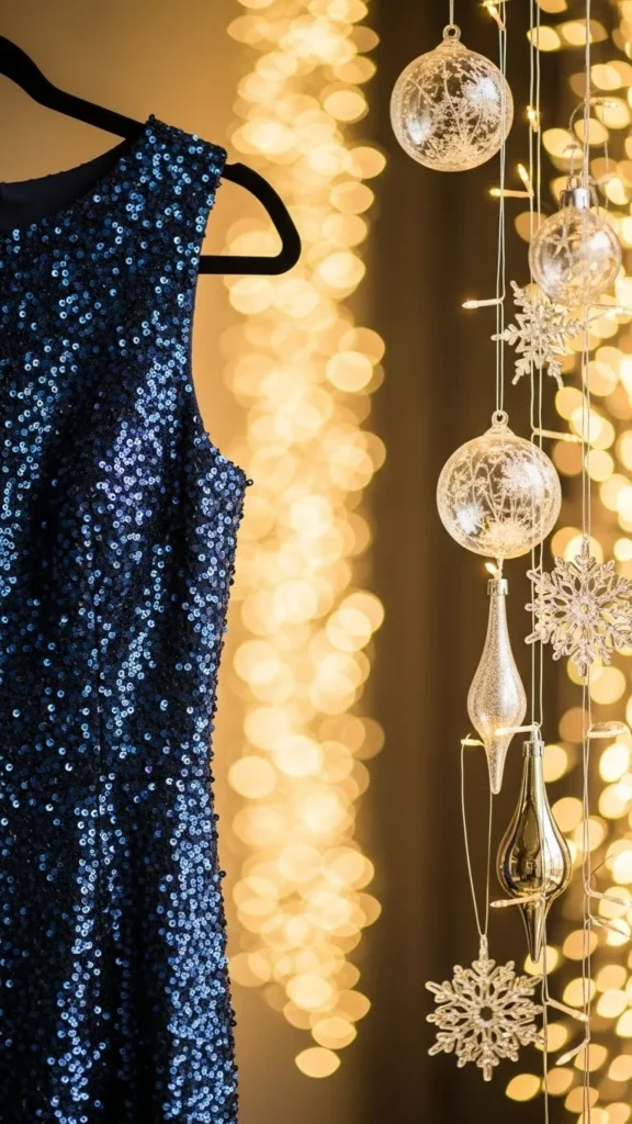 12. Navy Blue Sequin Gown