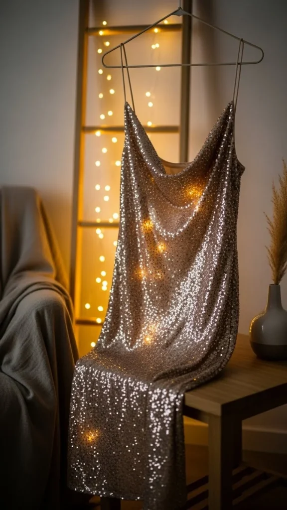13. Champagne Sequin Slip Dress