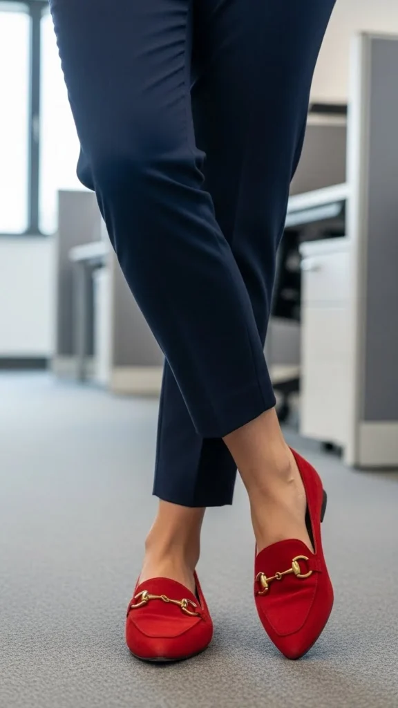 14. Ankle-Length Trousers With Statement Flats