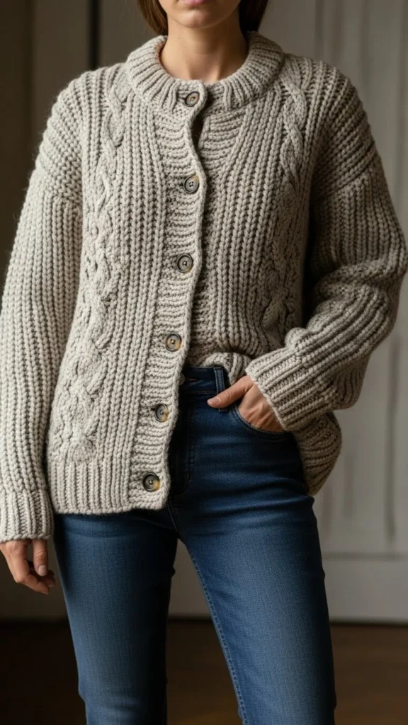 14. Cardigan Worn as a Sweater