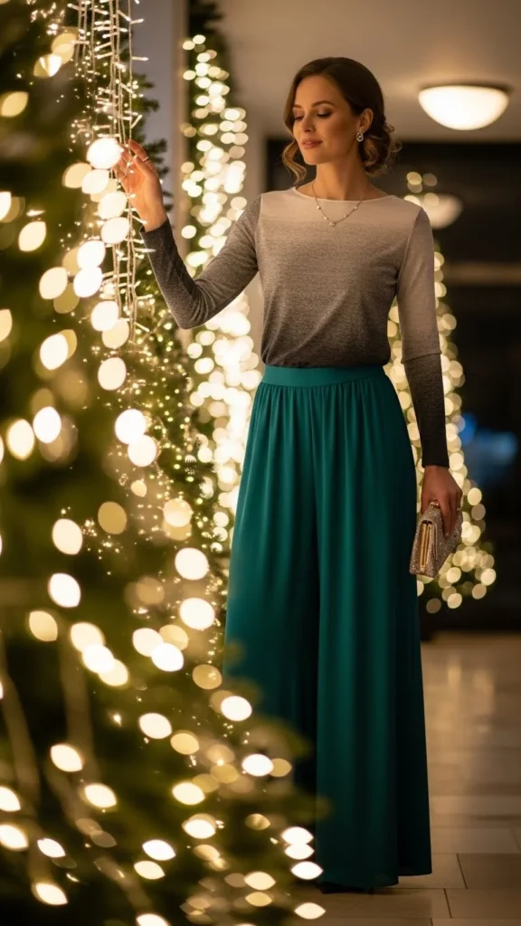 14. Flowy Palazzo Pants With a Modest Top