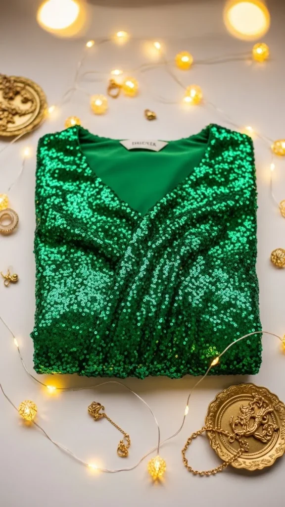 15. Green Sequin Blouse
