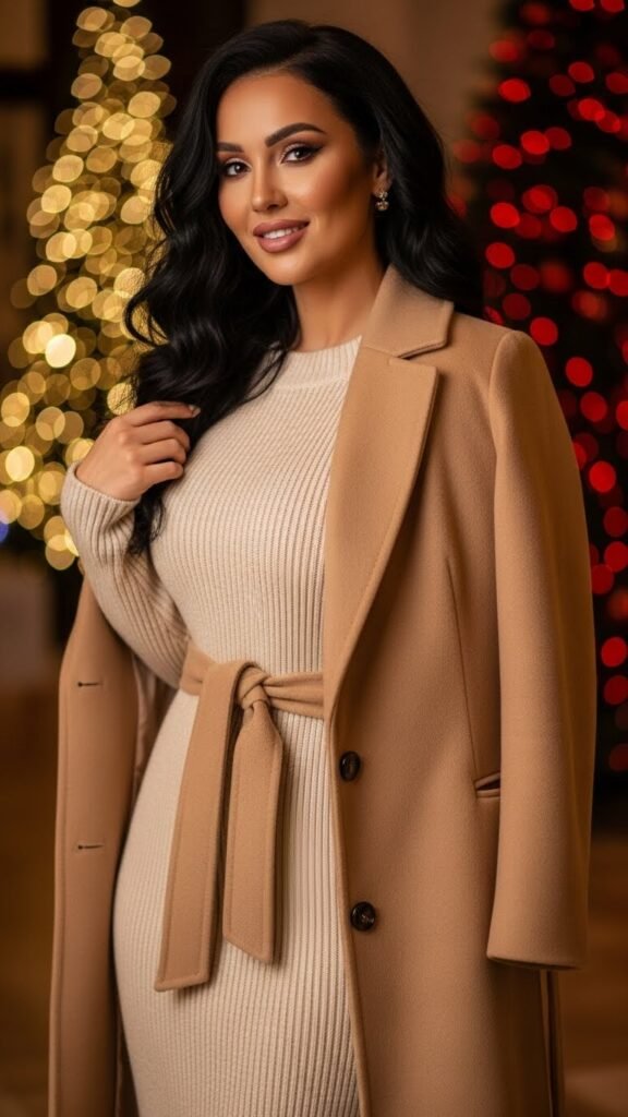 15. Knit Dress With a Belted Coat