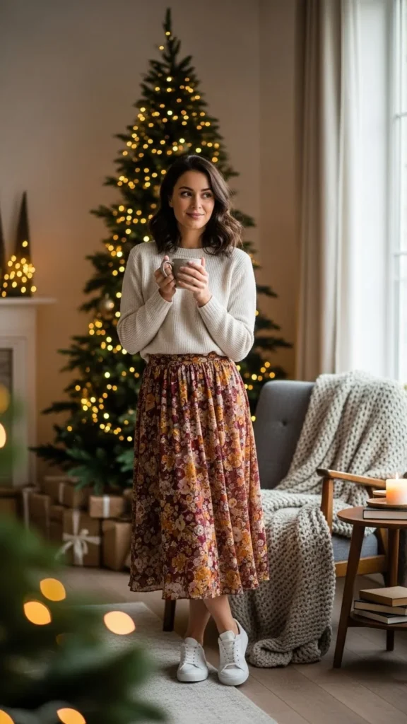 15.Midi Skirt With Sneakers