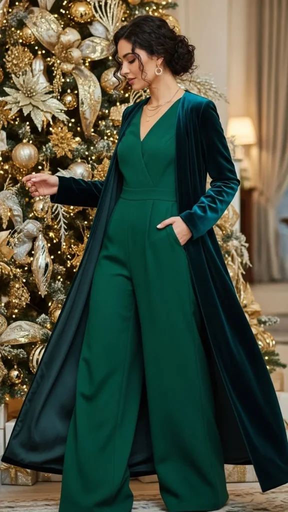 16. Modest Jumpsuit With a Duster Coat