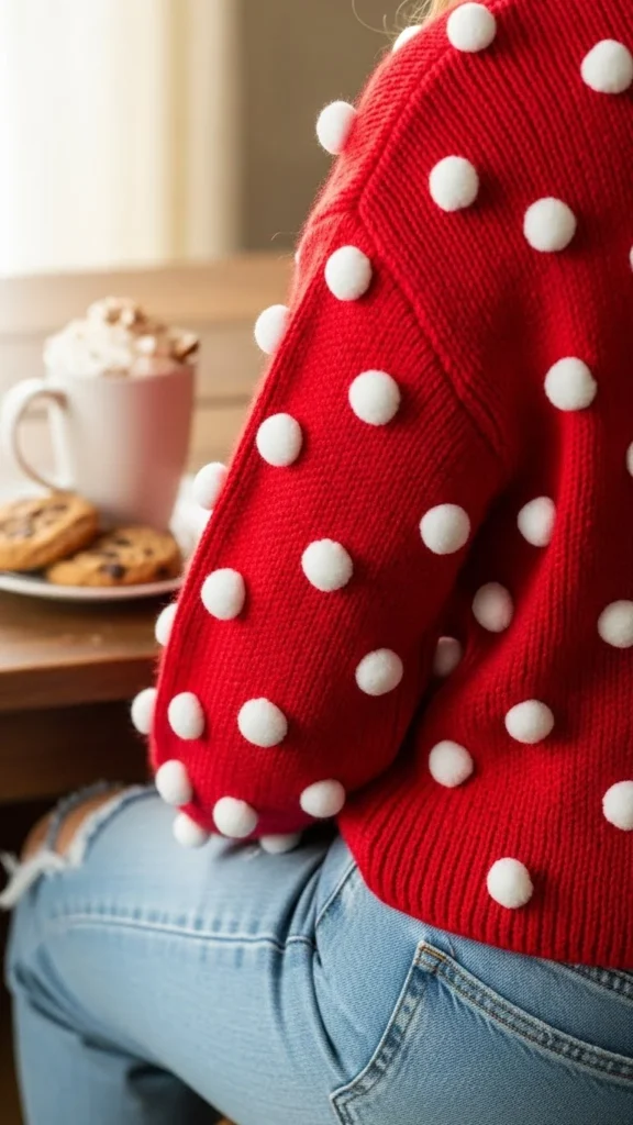 16. Pom-Pom Christmas Sweater