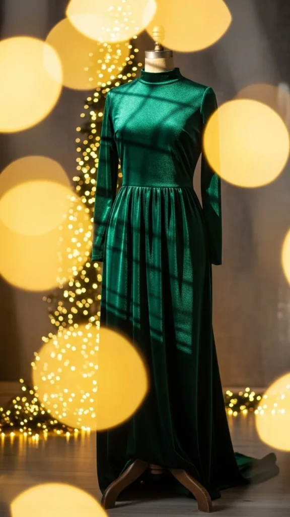 16. Velvet High-Neck Dress