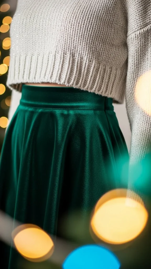 16.High-Waist Skirt With Cropped Knit