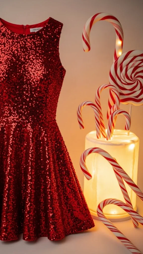 17. Red Sequin Skater Dress