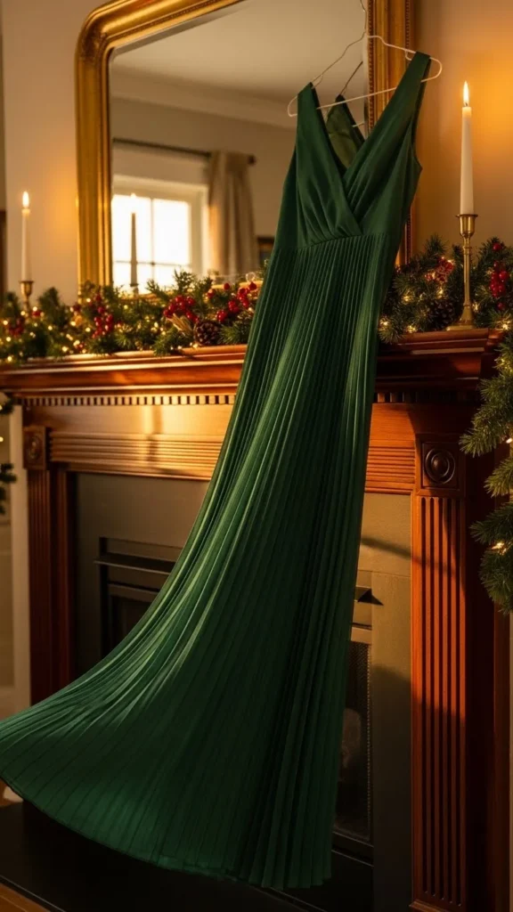 17. The Emerald Pleated Dress