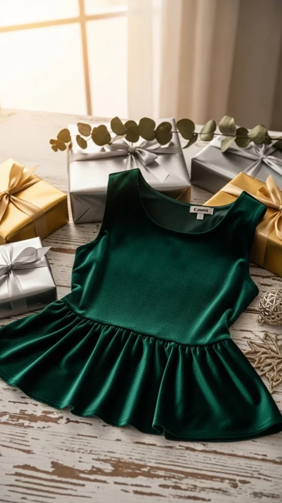 17. Velvet Peplum Top