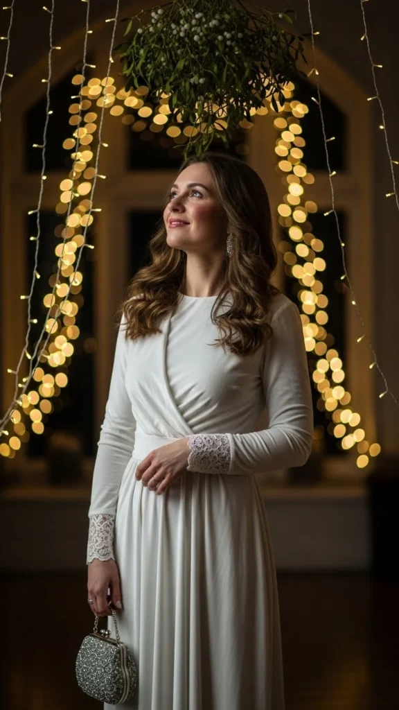 17. White Velvet Dress