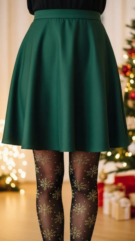 17.Skirt With Patterned Tights