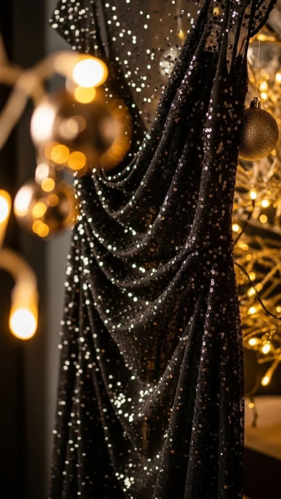 18. Black Mesh Dress With Sequin Details