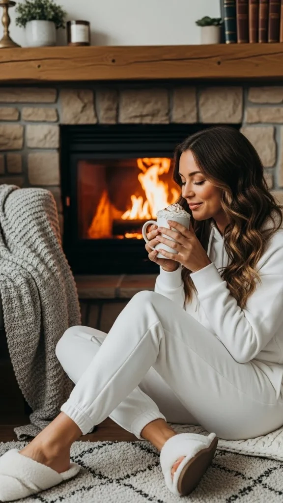 18. White Hoodie and Jogger Set