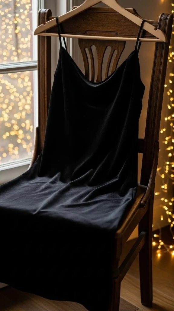 19. Black Velvet Slip Dress