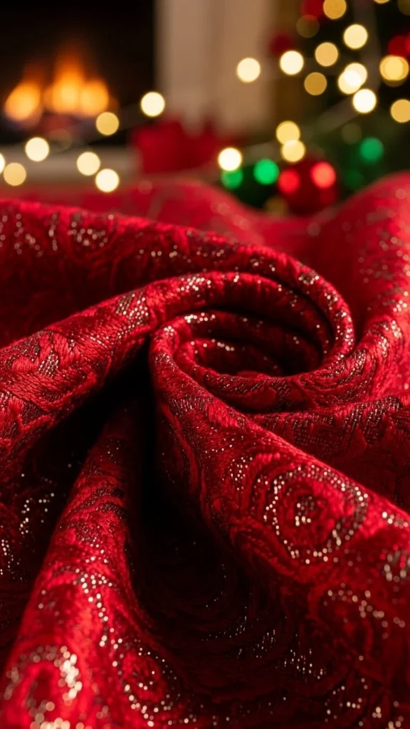 19. Red Dress With Textured Fabric