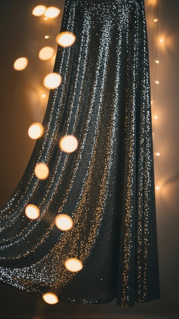 19. Silver Sequin Maxi Skirt