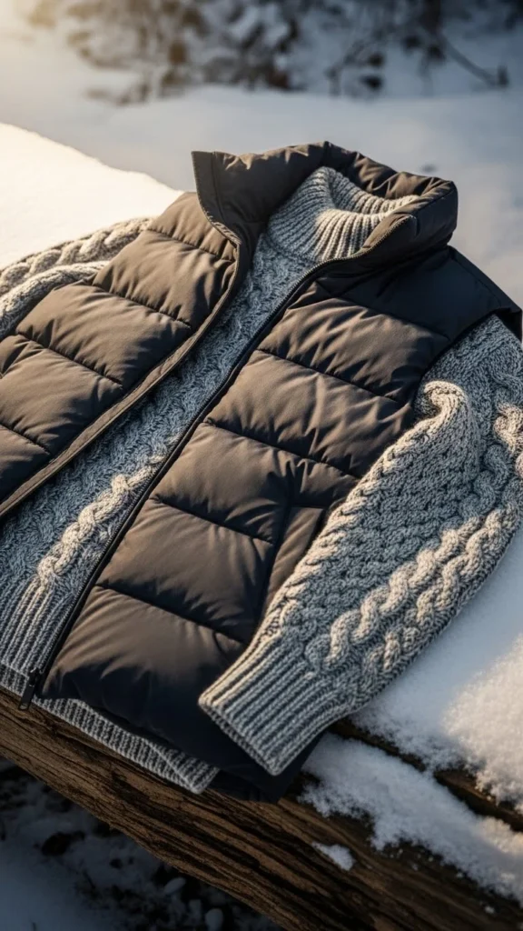 19. Sweater + Padded Vest