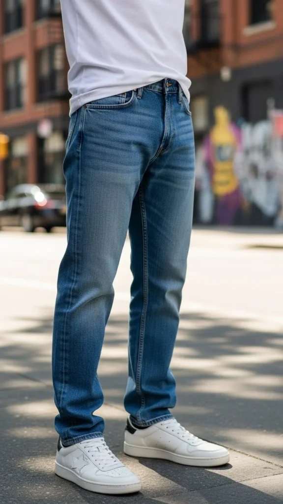 2. Classic T-Shirt and Relaxed Jeans