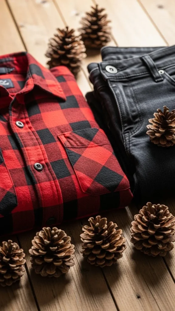 2. Plaid Flannel Shirt + Black Jeans