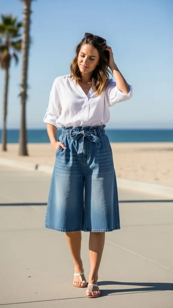 20. Loose Blouse with Paperbag Shorts