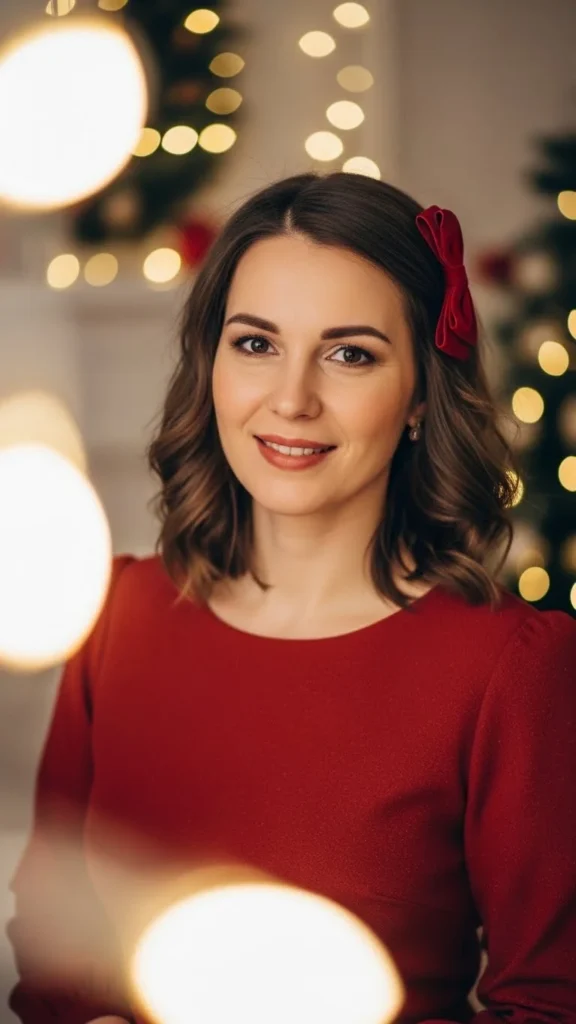 21. Red Dress With Hair Accessory