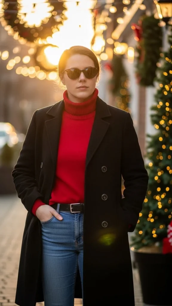 21. White Cable Sweater With Green Trousers