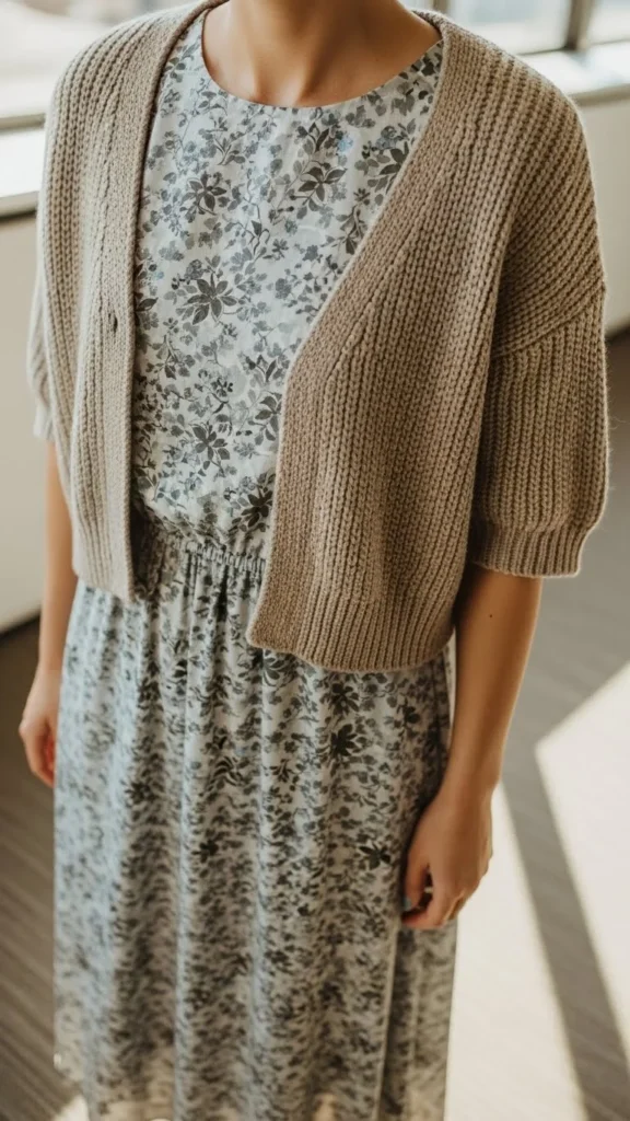 22. Cropped Cardigan With Midi Dress