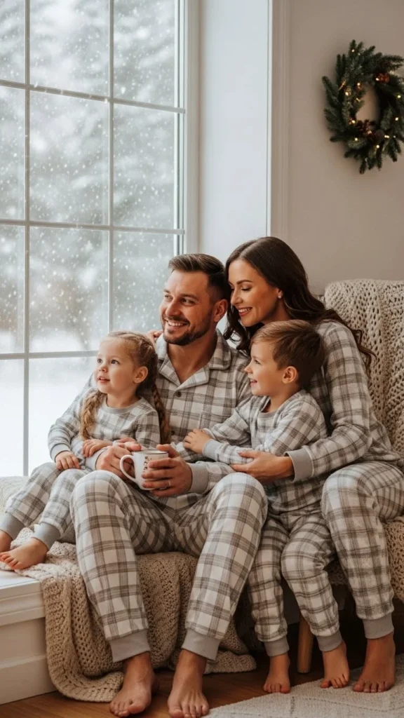 22. Neutral Plaid Winter Look