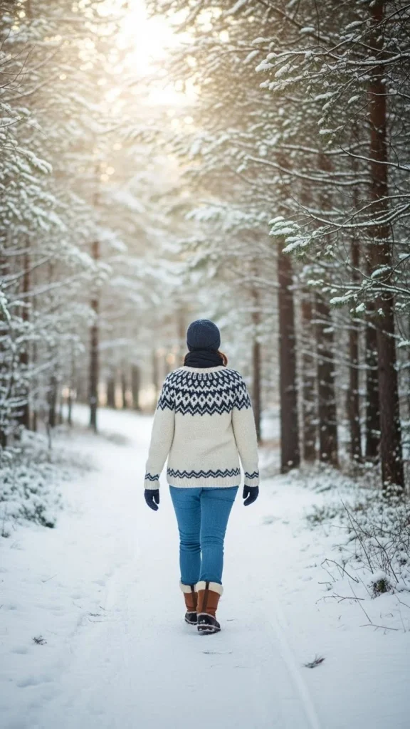 22. Scandinavian Knit Pattern Sweater