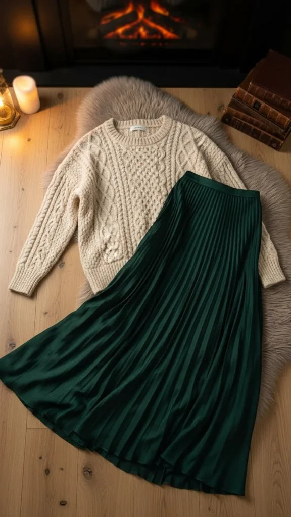 22. Sweater + Maxi Skirt