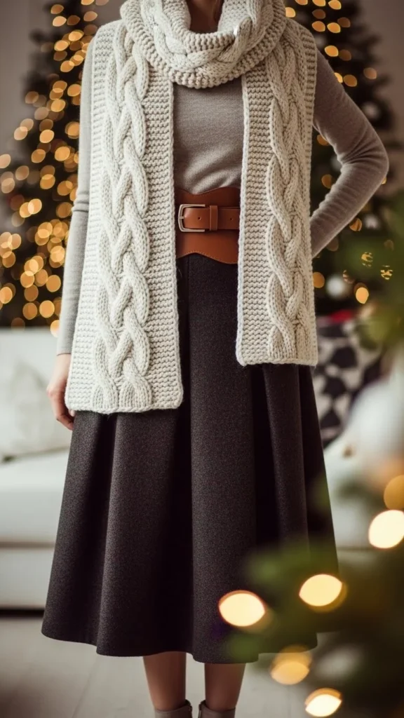 22.Skirt With Cozy Scarf Accent